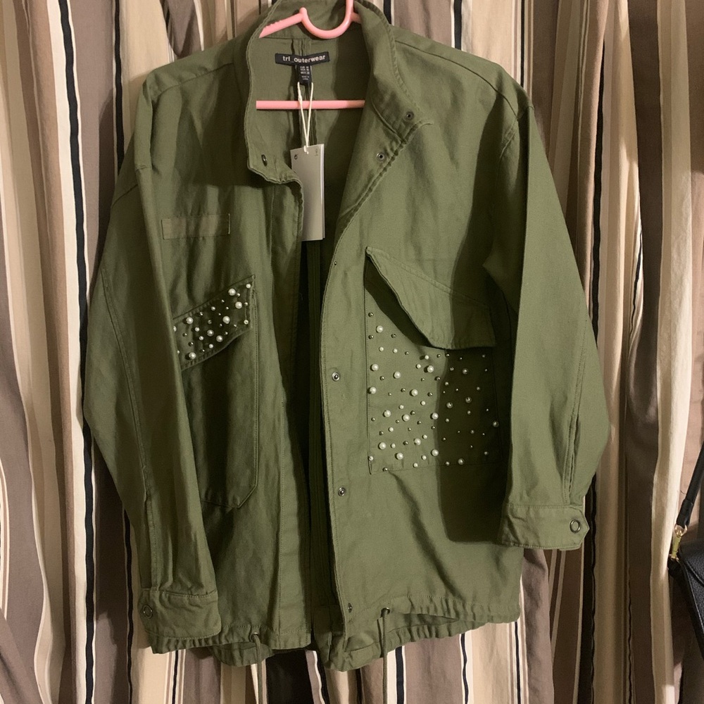 Zara Military Jacket with Pearl Pockets